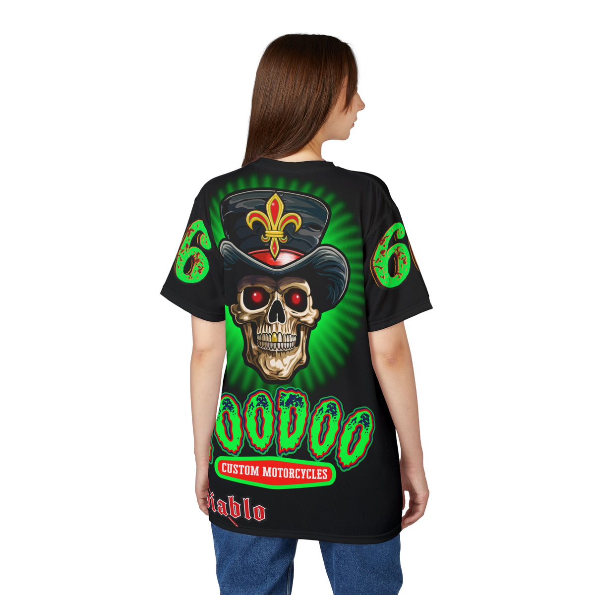 Voodoo Custom Motorcycles HiViZ Route 66 Super Tee, Specially Designed for visibility and riding comfort, Badazz Graphic T-Shirt,