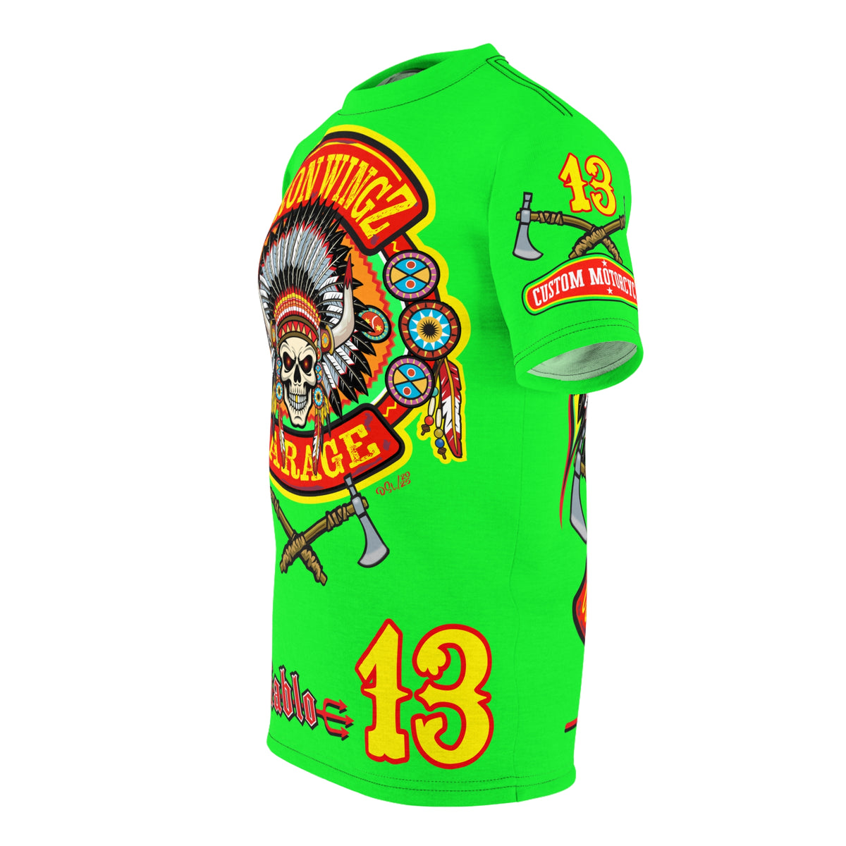 Very Special Iron Wingz Garage HiViZ  Lumina Motorcycle Rider Super Tee