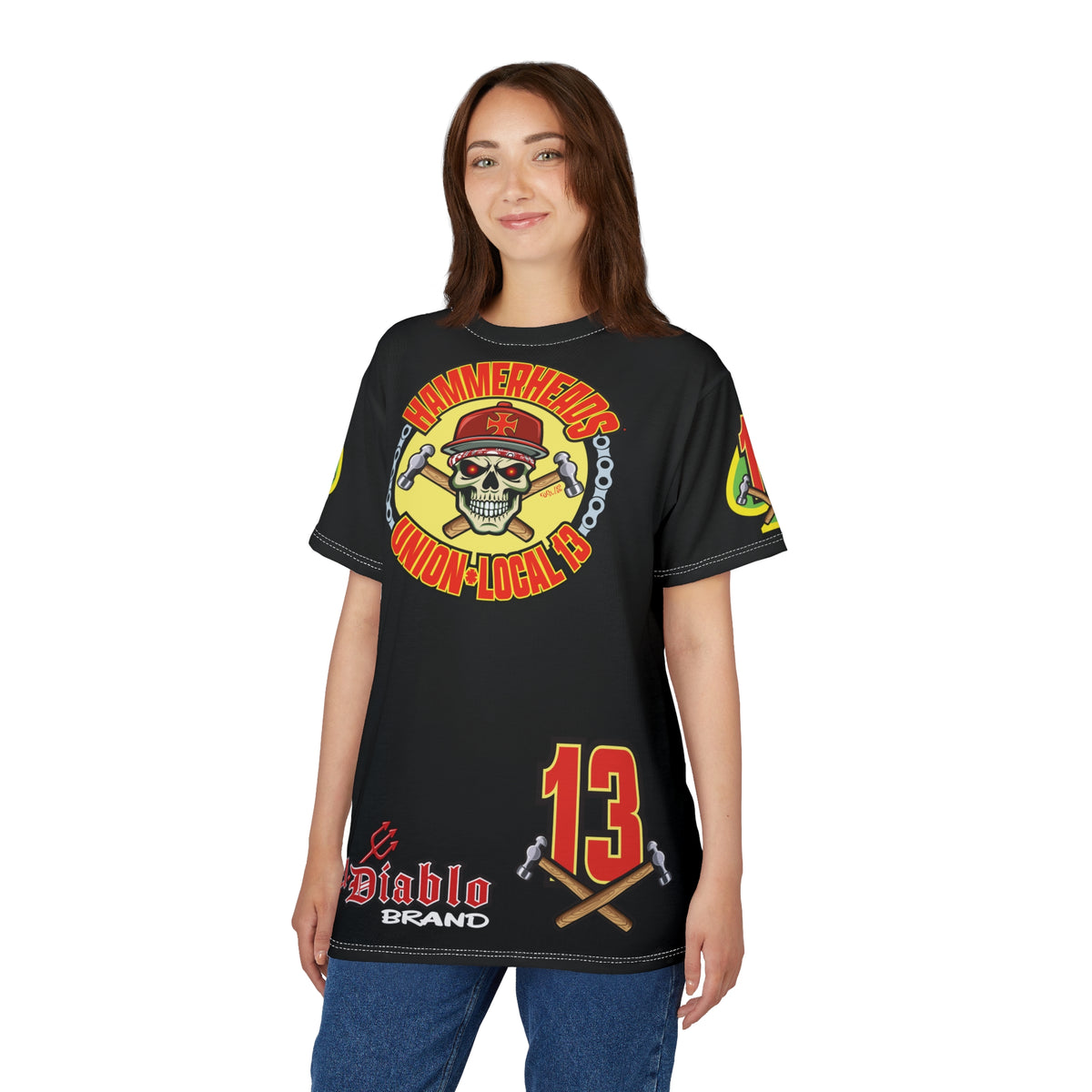 SRT Hammerheads Union Local 13  -  Custom Motorcycle Super Riding Tee - Super Comfort and Fit