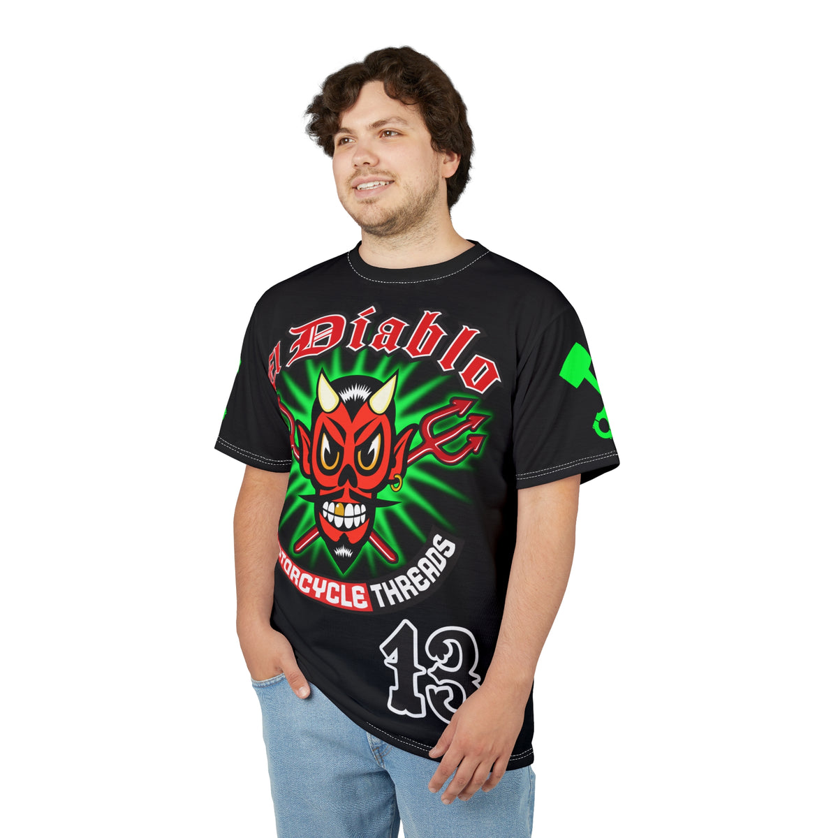El Diablo Brand Hiviz Unisex Motorcycle Riders Super Tee