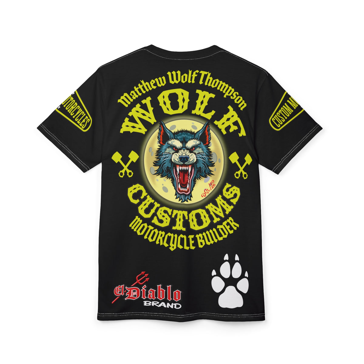 MWT Wolf Custom Motorcycles Super Riding Tee — Viciously Cool High Performance Motorcycle Riding Shirt