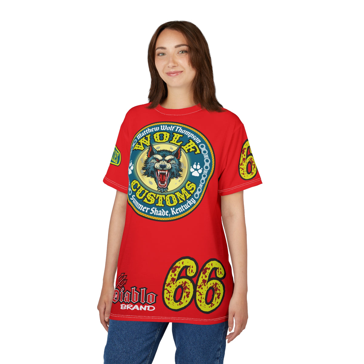 MWT Wolf Customs '66 Graphic Super  Tee — Retro Motorcycle Club Shirt The Best Biker Riding Tee EVER !!!