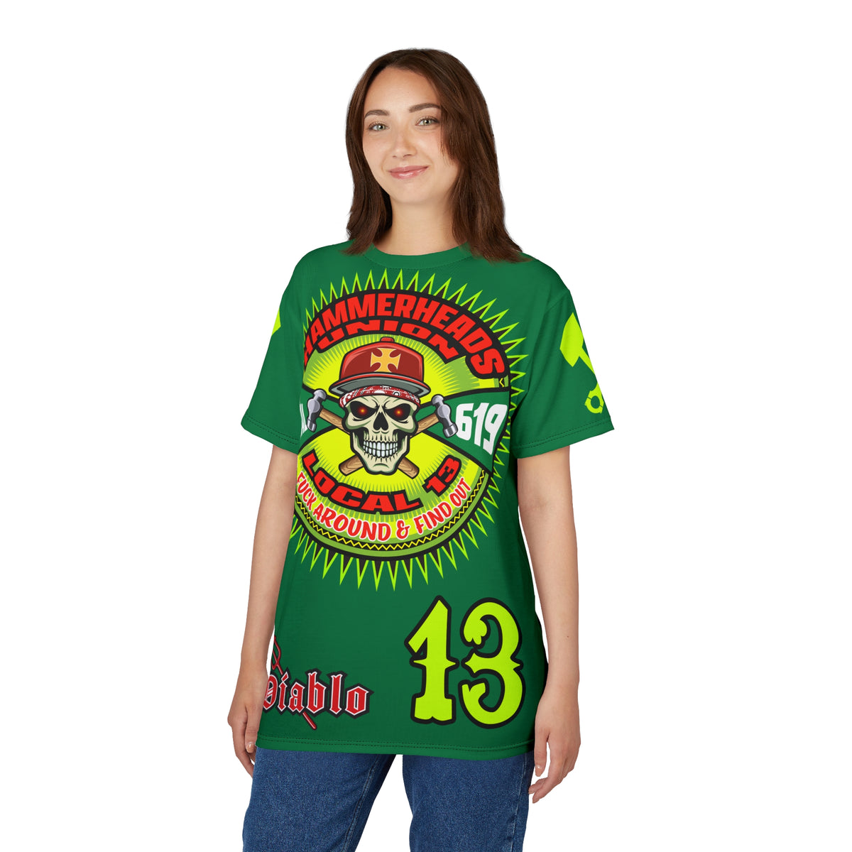 Hammerheads Union Local 13 -  SoCal 619 Special Edition - Custom HiViz Motorcycle Riding Tee Shirt _ Super Comfort and Fit