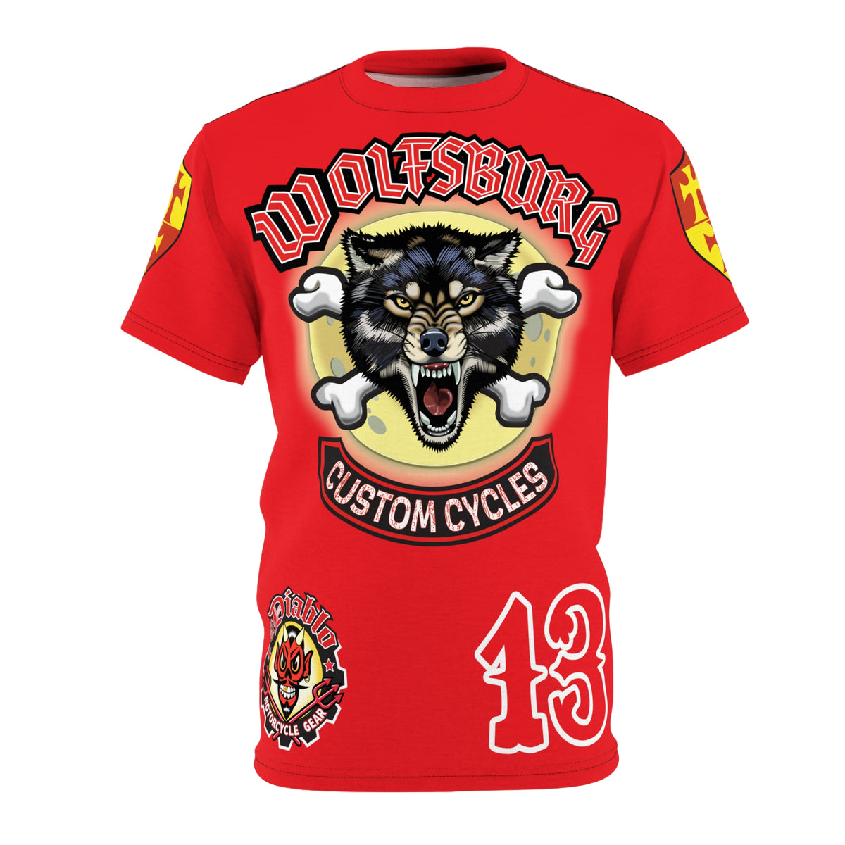 Wolfsburg Custom Cycles HiViz Graphic Super Tee for Bikers