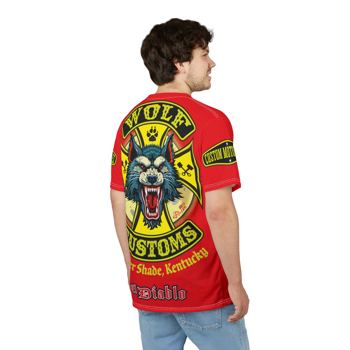 VERY SPECIAL MWT Wolf Customs with XL HiViZ Graphics Super Tee —  The Best Biker Riding Tee EVER !!!