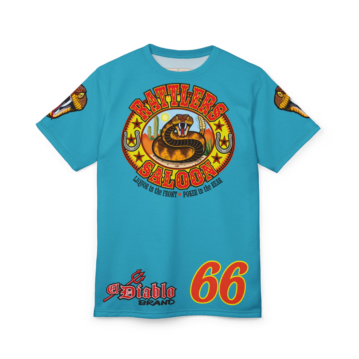 Rattlers Saloon  BADAZZ SUPER TEE — Vintage Biker 66 Graphic Shirt