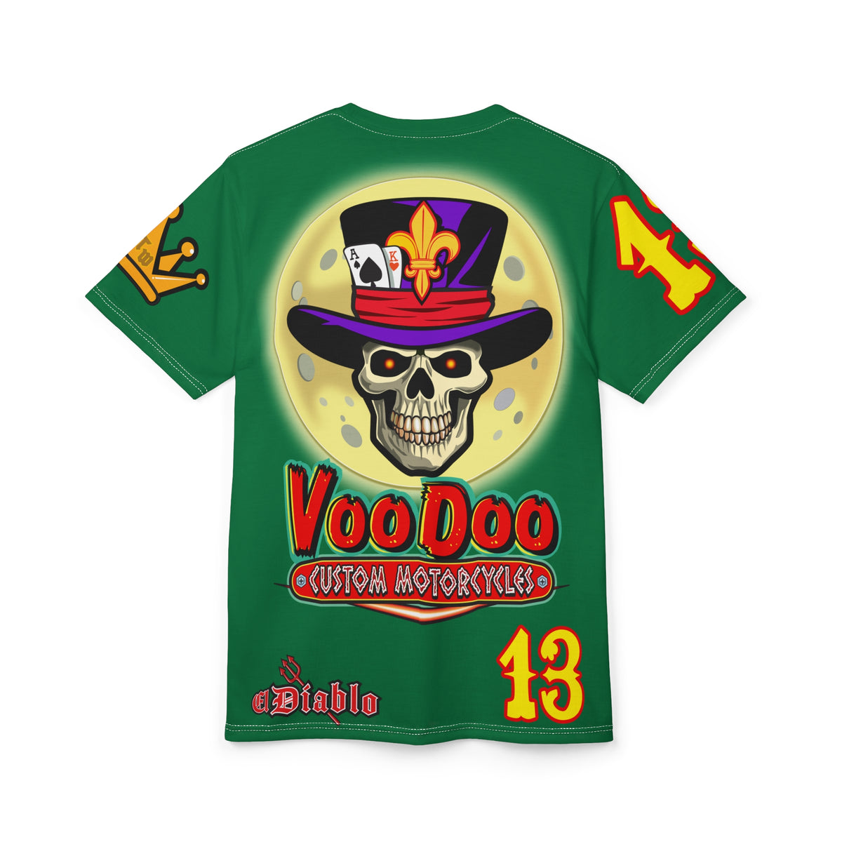 VooDoo Custom Motorcycles HiViz Unisex Graphic Biker Tee