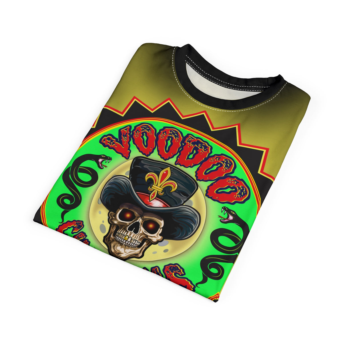 VooDoo Customs Tie Dye Black & Yelo Blast HiViz Super Tee for Harley Riders