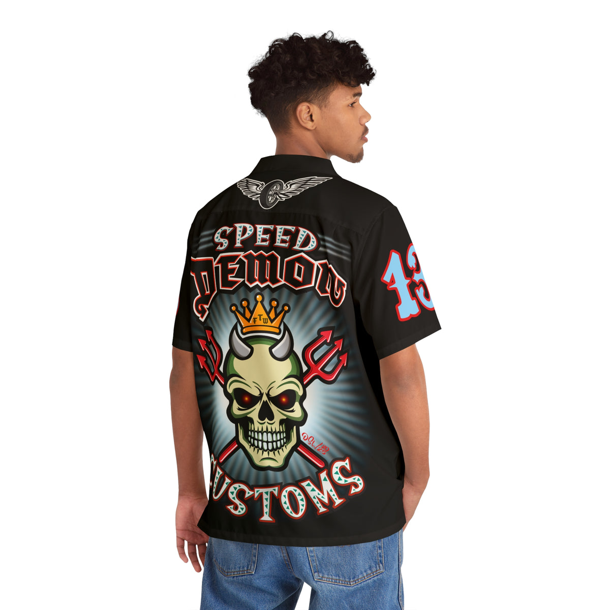 Big Bopper Men's Hawaiian Shirt - Loose, Comfortable Button Up Shirt for Easy Breezy Riding - Sizes to 5XL