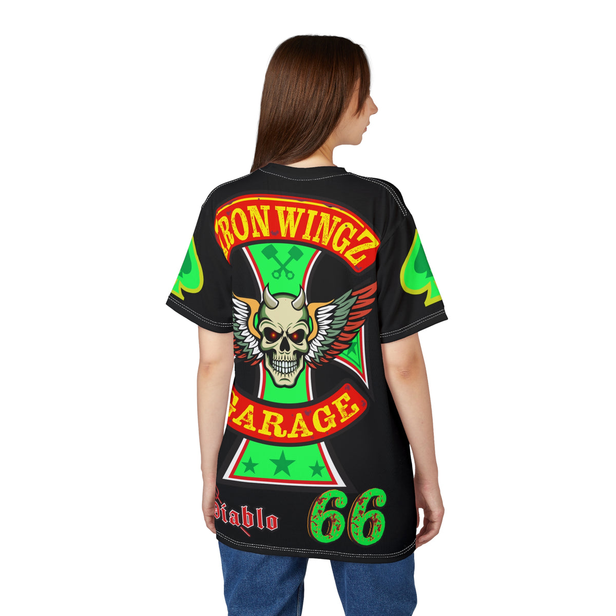 Iron Wingz Custom Motorcycle Unisex Super Tee - Bold Graphic Tee for Bikers