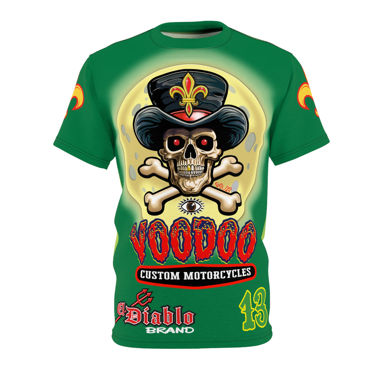VooDoo Customs Skull & Fleur-de-Lis - High Colour Graphics Super Tee