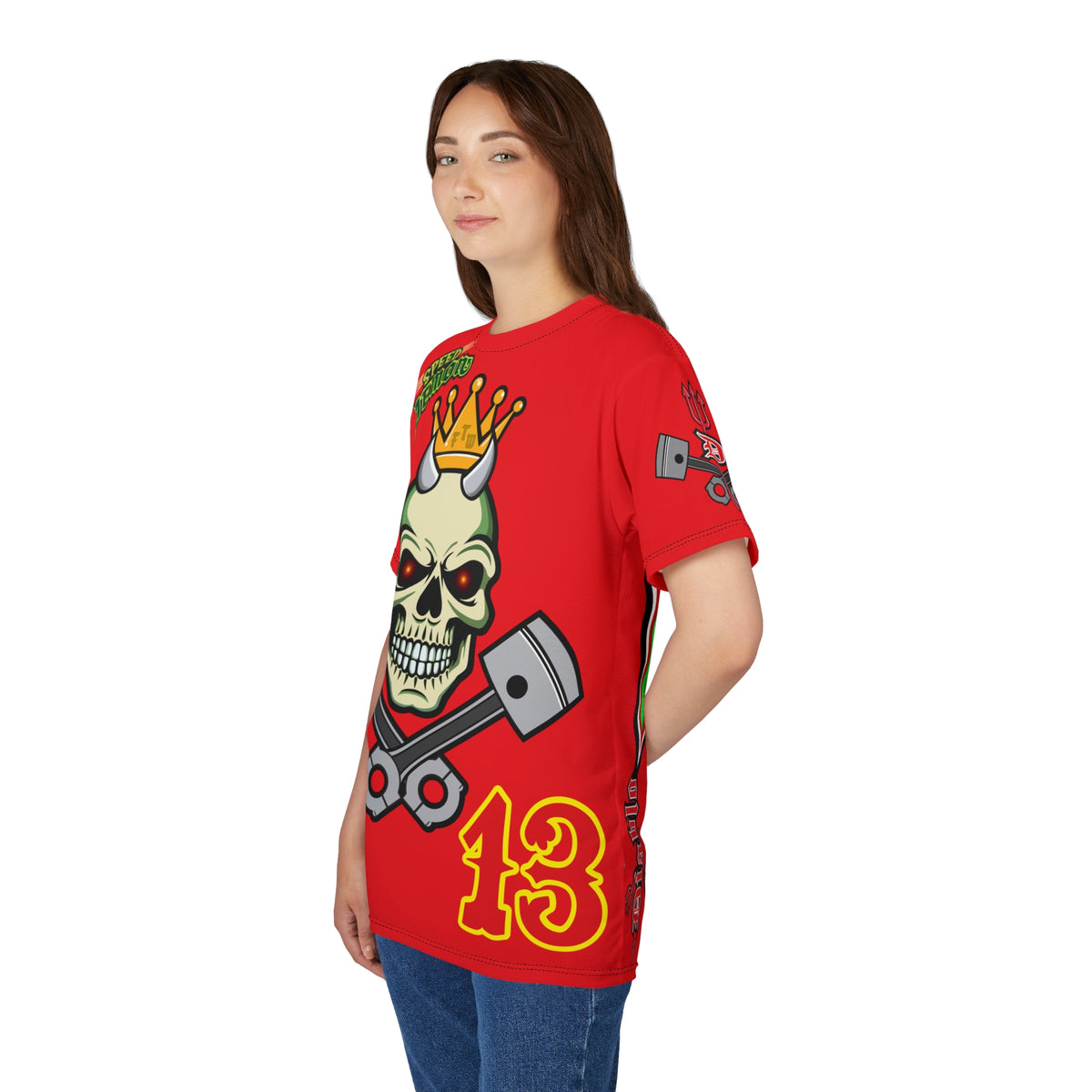 Speed Demon Customs HiViz High Performance Motorcycle Riding Super Tee, Unique High Visibility XL Graphics