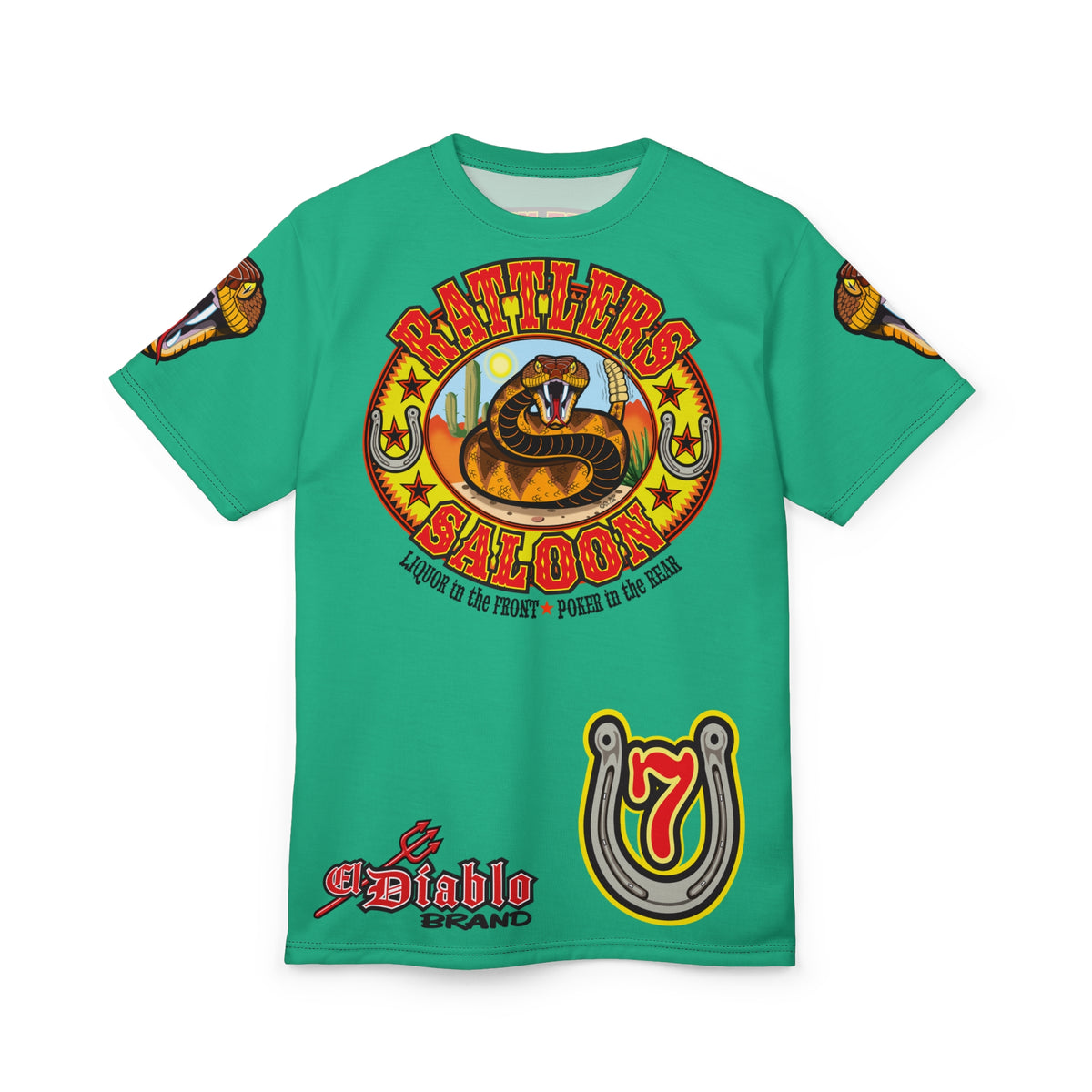 Rattlers Saloon  BADAZZ SUPER TEE — Vintage Biker 66 Graphic Shirt