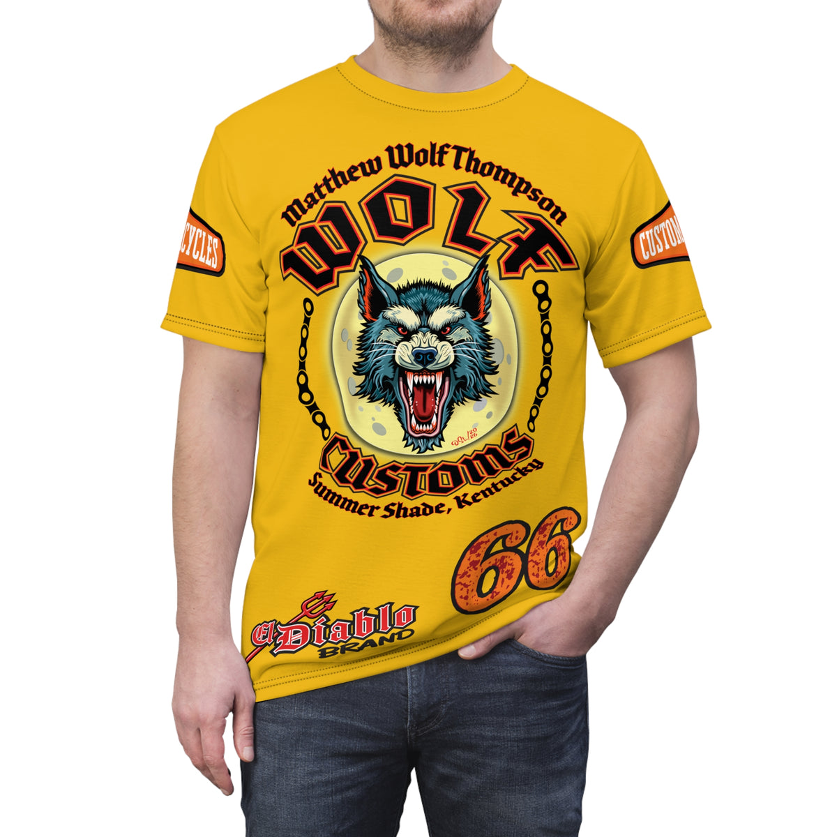 MWT Wolf Custom Motorcycles Super Tee — Viciously Cool High Performance Motorcycle Riding Shirt