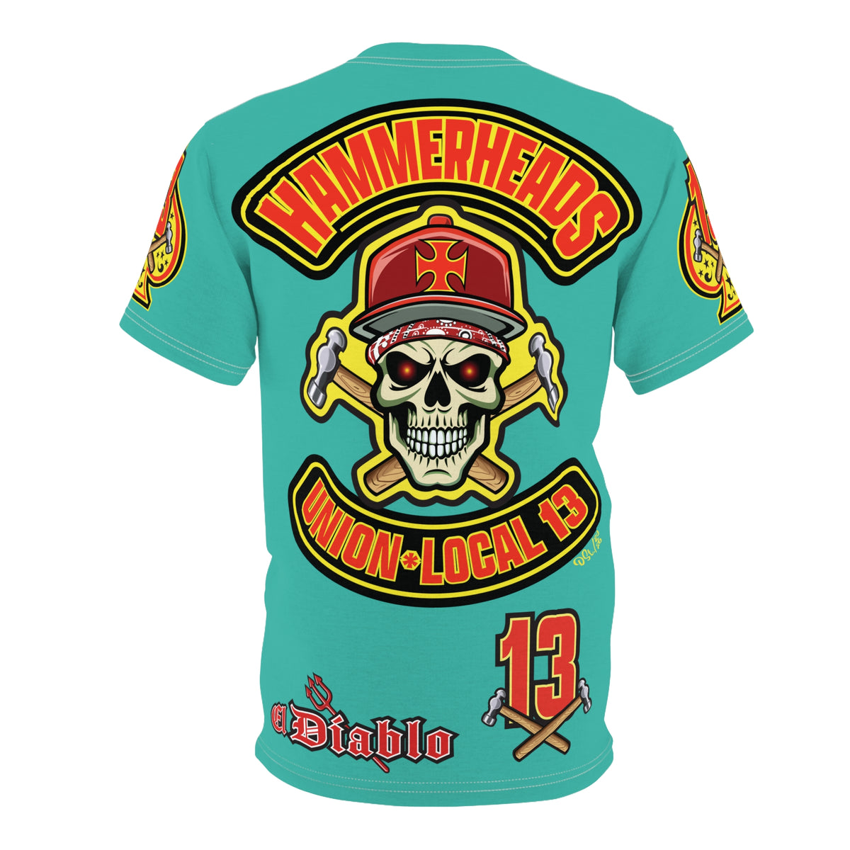 Hammerheads Union Local 13  -  Custom Motorcycle Riding Super Tee - Super Comfort and Fit