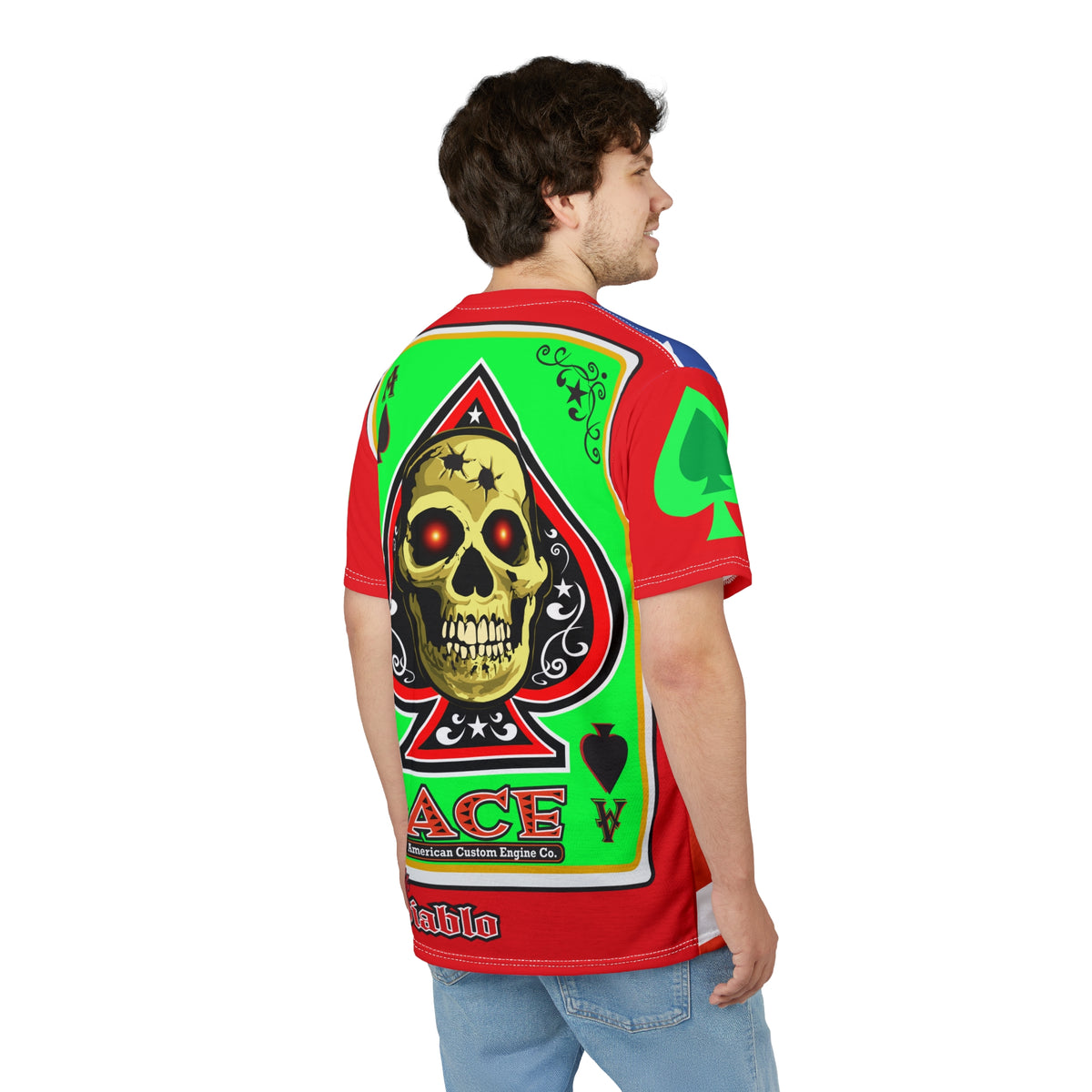 American Custom Engines ACE Americana Cut - Special Lumina Green  Ace of Spades Death Card High visibility Graphics