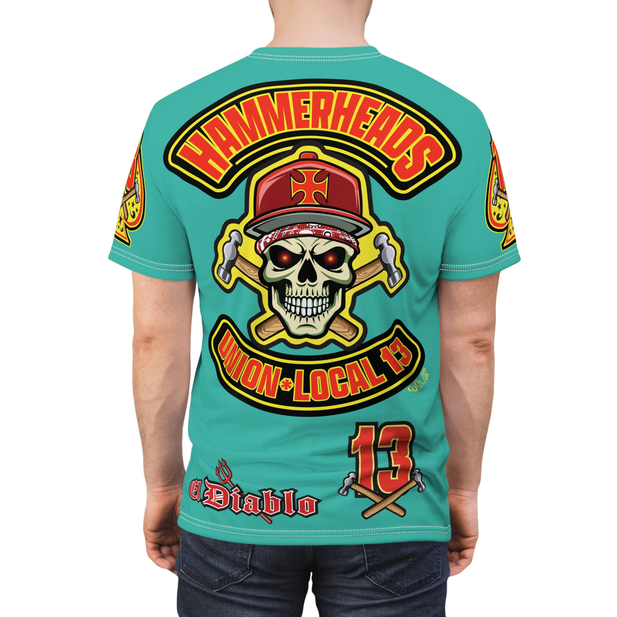 Hammerheads Union Local 13  -  Custom Motorcycle Riding Super Tee - Super Comfort and Fit