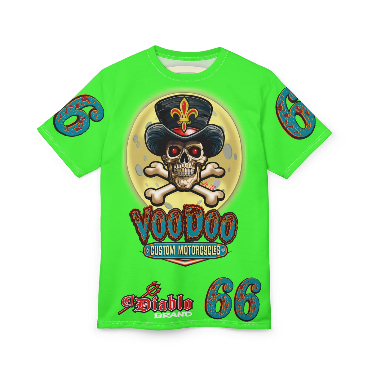 Very Special  Voodoo Customs HiViz Lumina Graphic Tee –  Edgy Style for Bikers