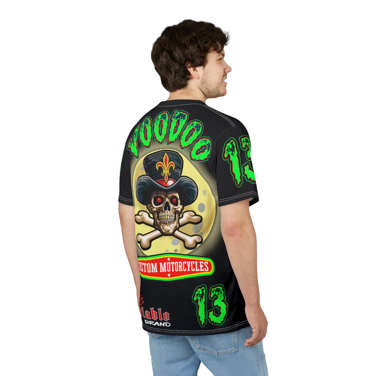 Voodoo Motorcycles HiViz Badass Super Tee, Unique Graphic Tee, Custom HiViZ Apparel