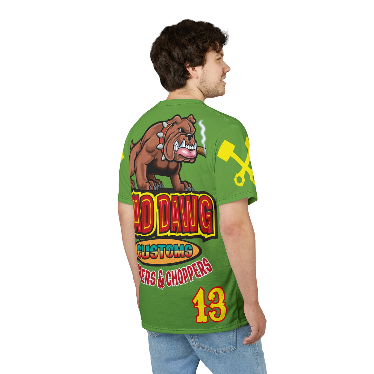 Mad Dawg Customs HiViz Americana - Motorcycle Riders Super Tee