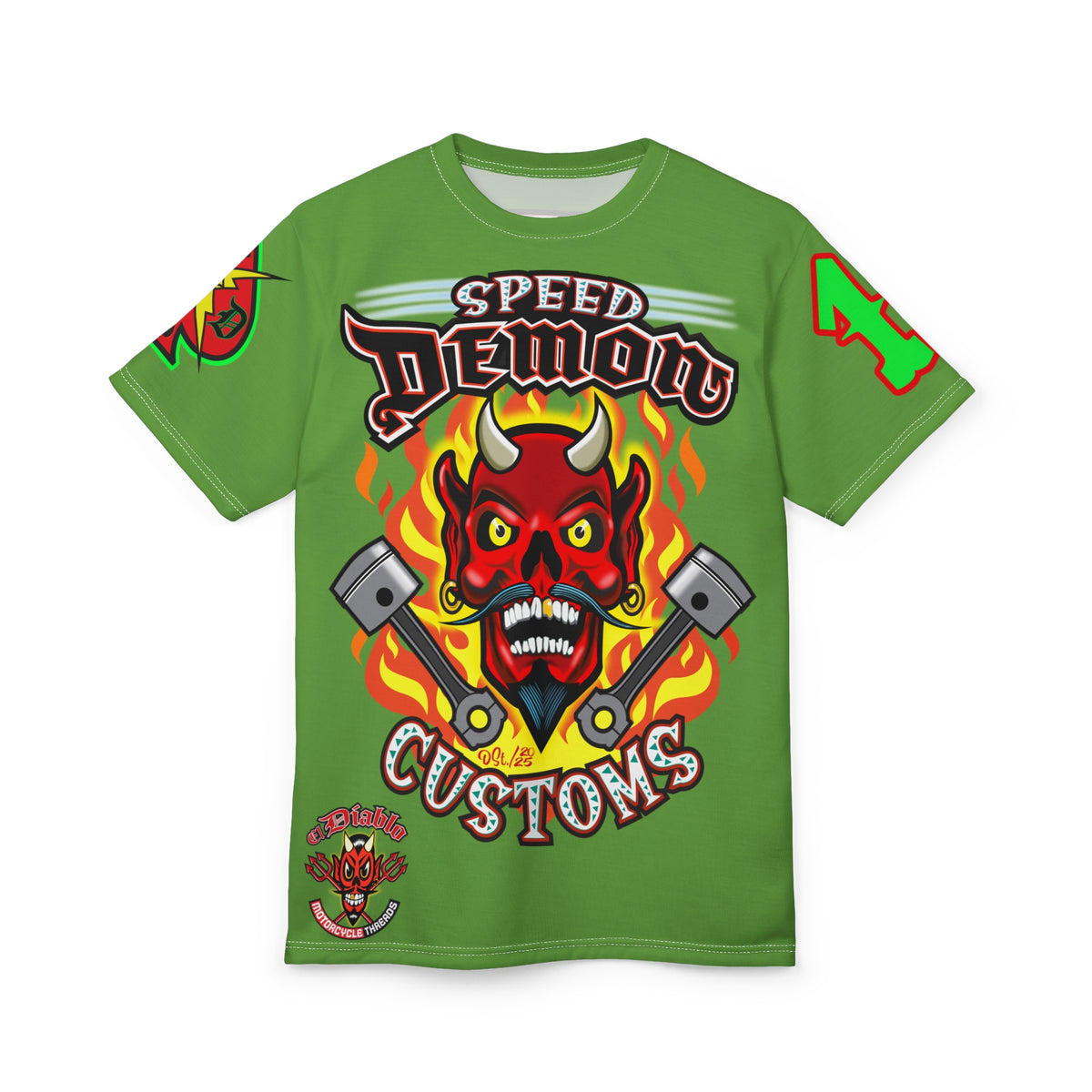 Speed Demon Custom HiViz Unisex Tee - Bold Graphic Harley Enthusiast Super T