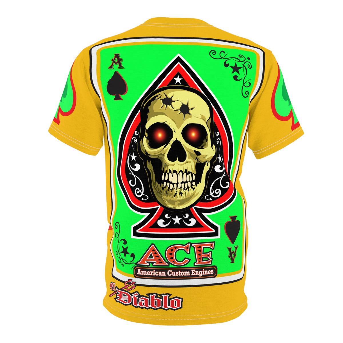 American Custom Engines ACE - Special Lumina Green  Ace of Spades Death Card High visibility Graphics