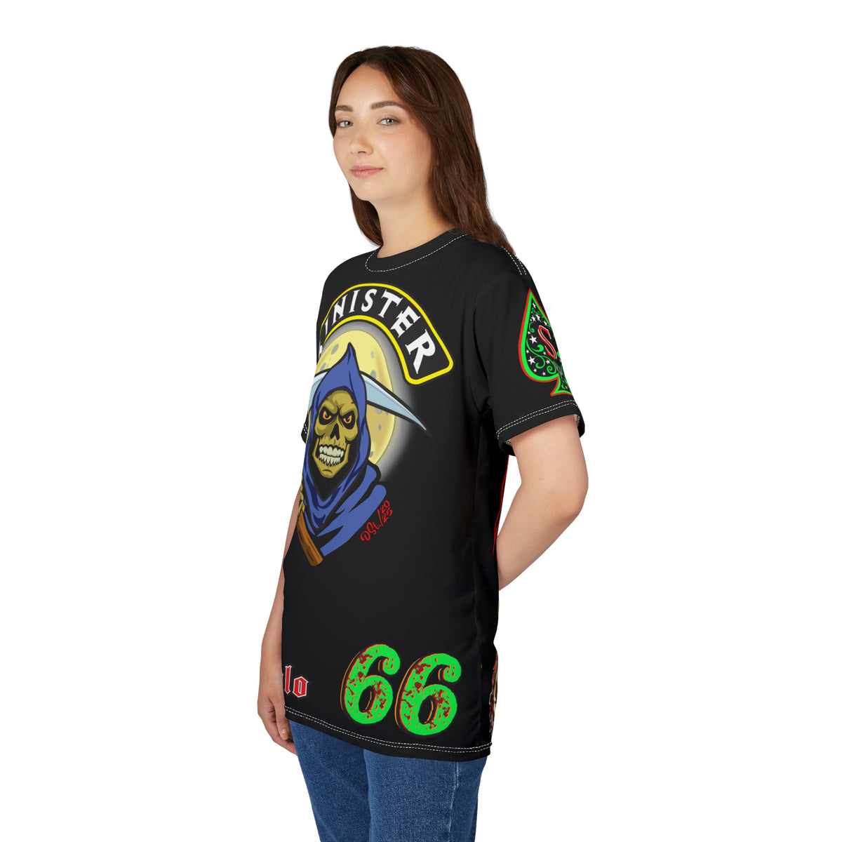 Sinister Choppers Reaper Custom Super Tee - Gothic Graphic T-Shirt for Hardcore Motorcycle Riders
