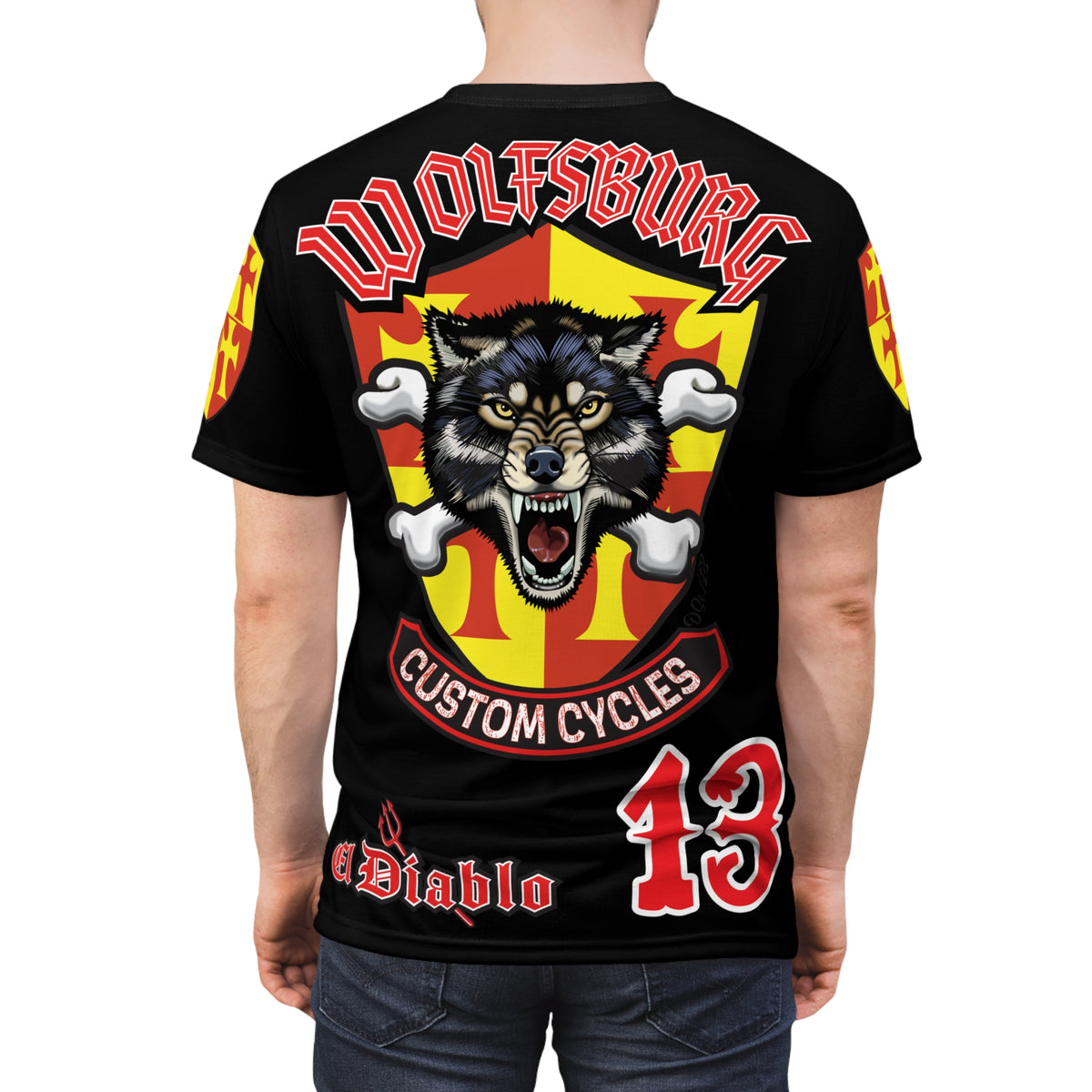 Wolfsburg Custom Cycles HiViz Graphic Super Tee for Bikers