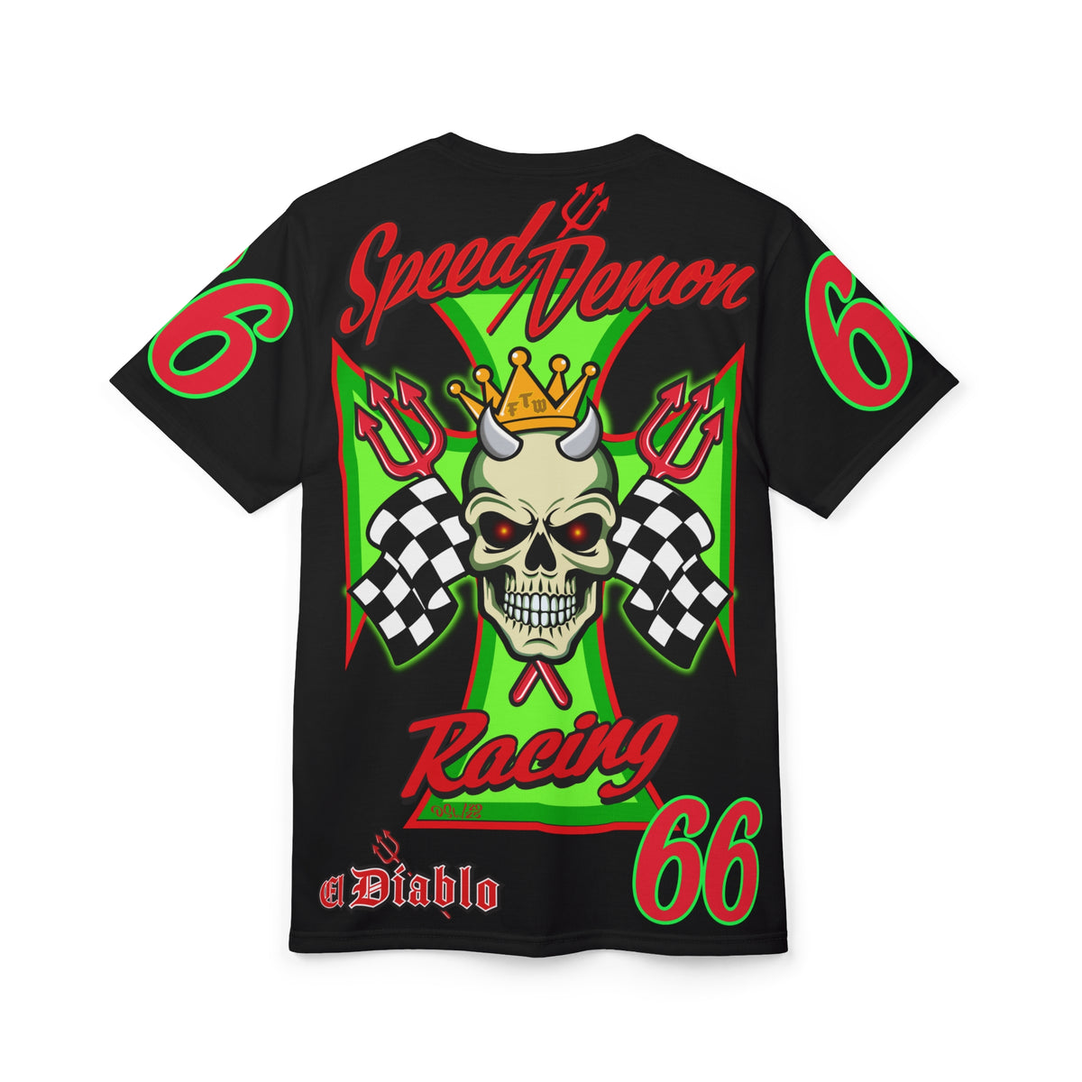 Speed Demon Route 66 High Performance Unisex Super Tee - Lumina Green HiViZ Features