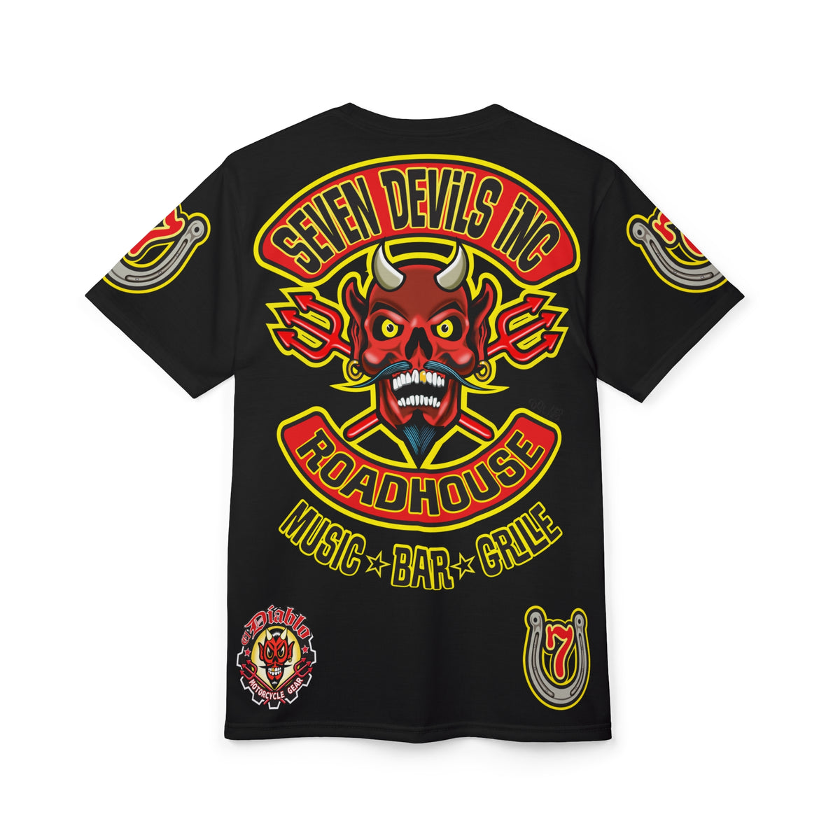 Seven Devils Inc. Roadhouse HiViz Graphic Tee - Motorcycle Custom Riding Super Tee
