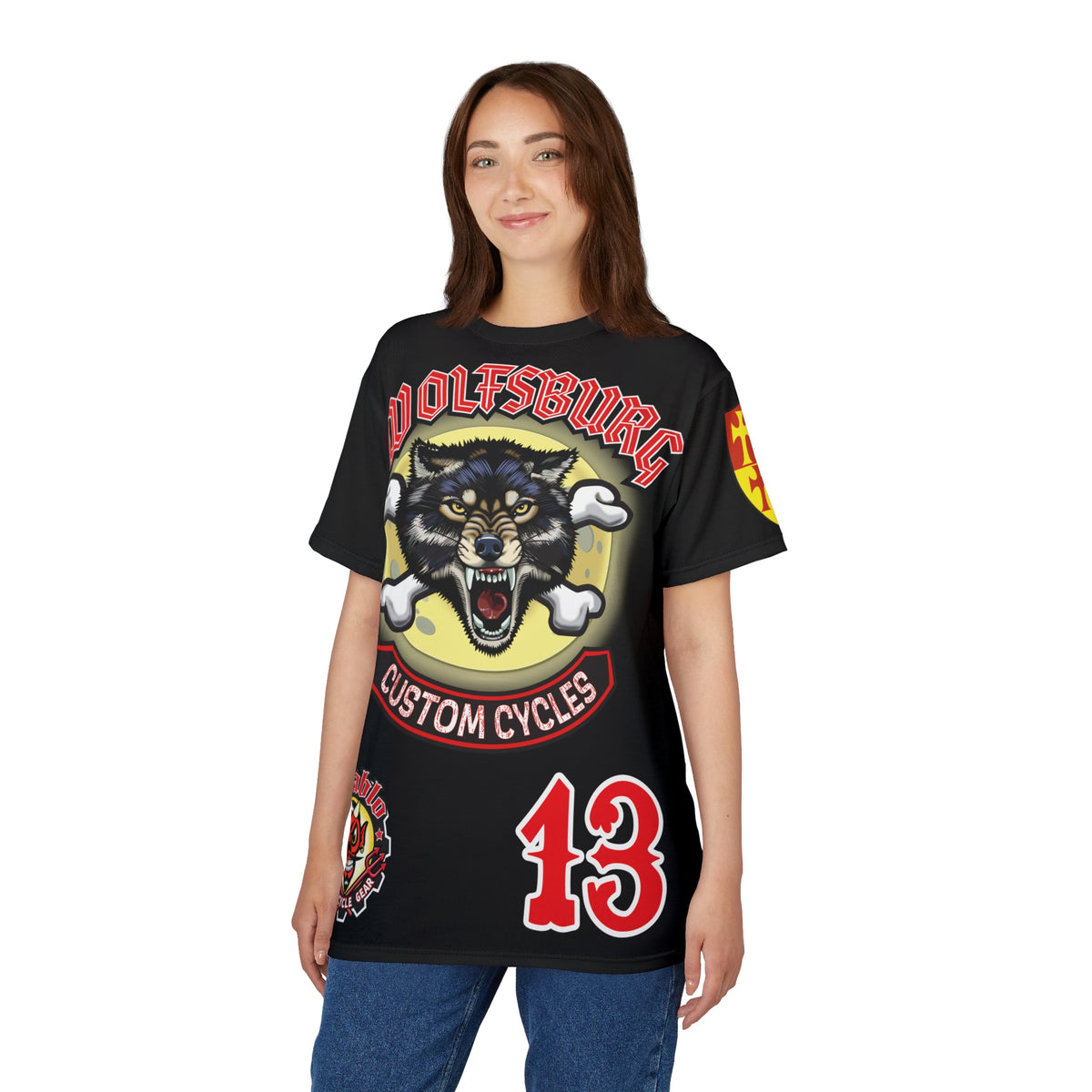 Wolfsburg Custom Cycles HiViz Graphic Super Tee for Bikers