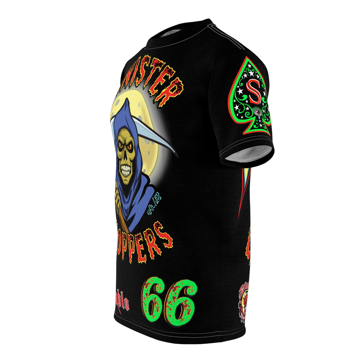 Sinister Choppers Reaper Super Tee - Gothic Graphic T-Shirt for Motorcycle Riders