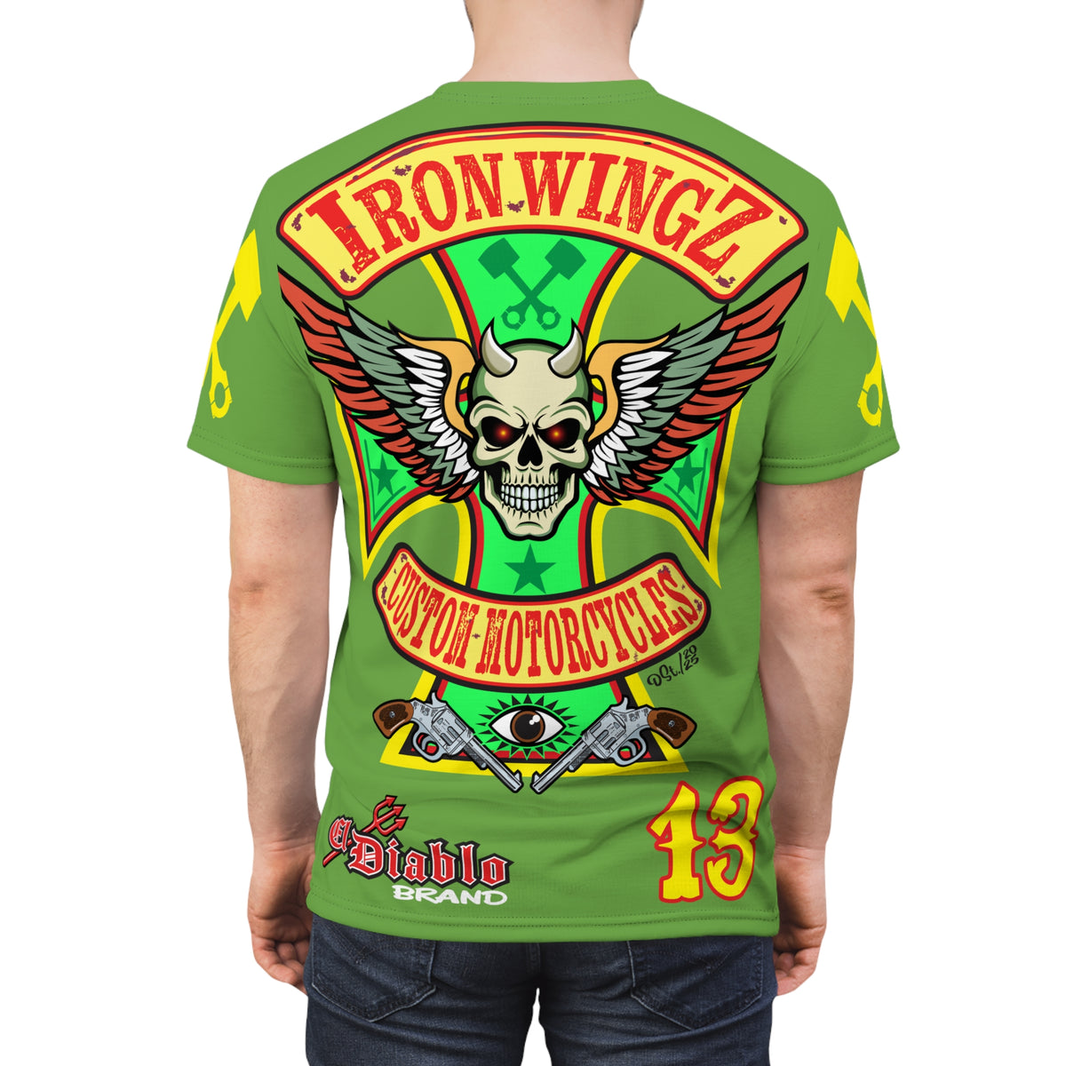 Iron Wingz Garage HiViz Super Tee, Unisex Graphic T-Shirt, Rockabilly Style Shirt,  Perfect Gift for Bikers