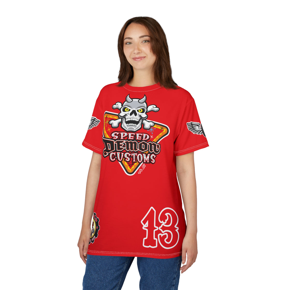 SRT Speed Demon Customs Spectacular  Super Riding Tee - Devilishly Demented Bold Biker Design
