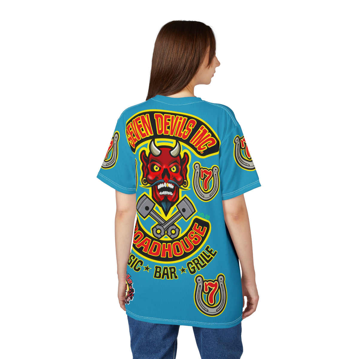 Seven Devils Inc. Roadhouse Graphic Tee - HiViz Motorcycle Custom Riding Super Tee