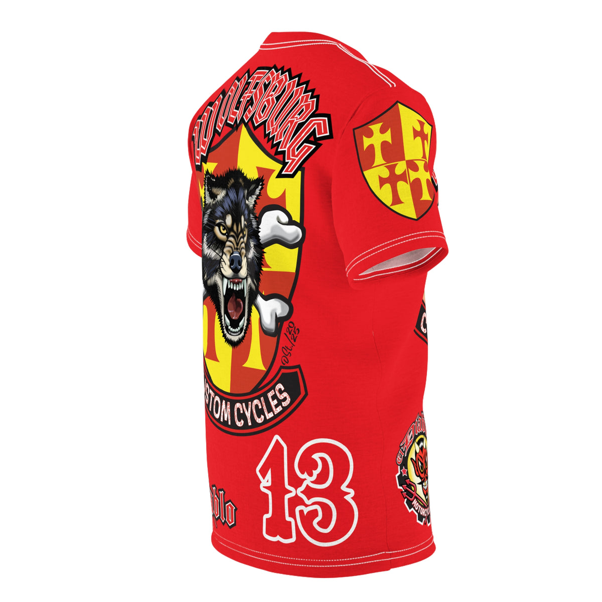 Wolfsburg Custom Cycles HiViz Graphic Super Tee for Bikers