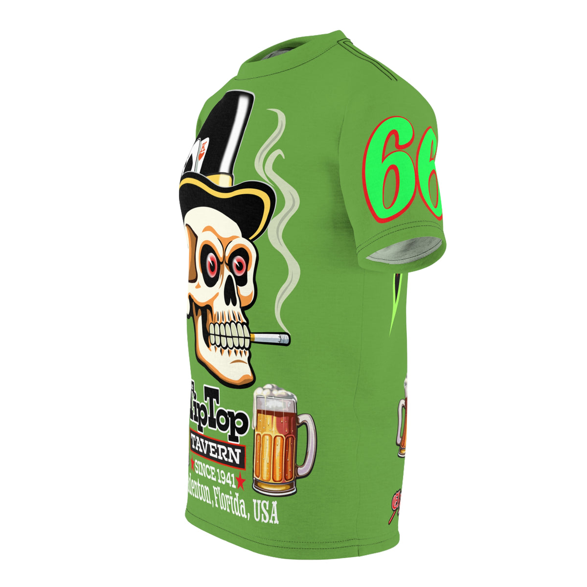 Tip Top Tavern Dive Bar Super Tee - Mean Green - Special Edition Graphics - America's Best Dive Bar - Bikes Beers Babes & Bros. - Biker Bar Tee