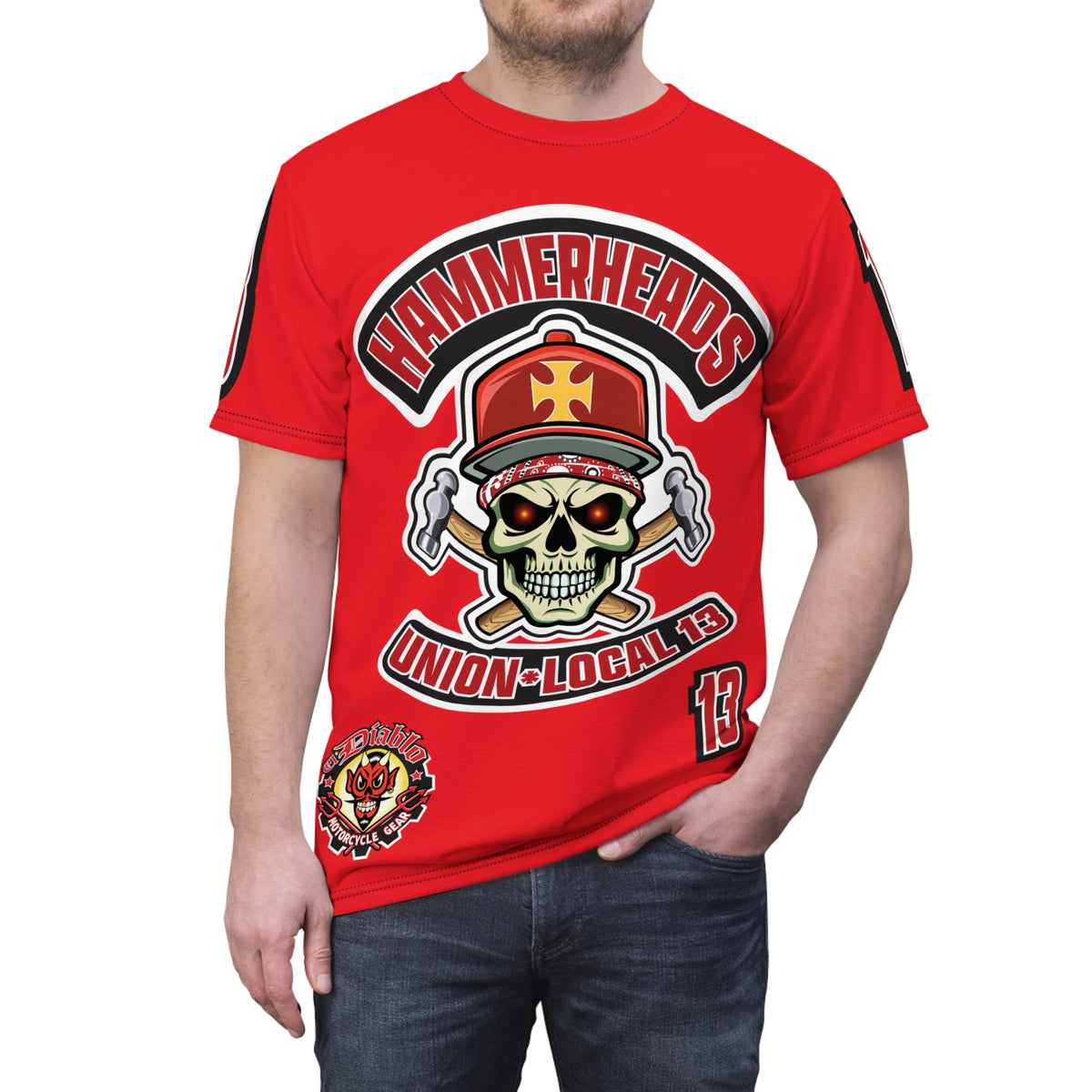 HammerHeads Union Local 13 - HiViz Comfort Fit Motorcycle Riding Tee