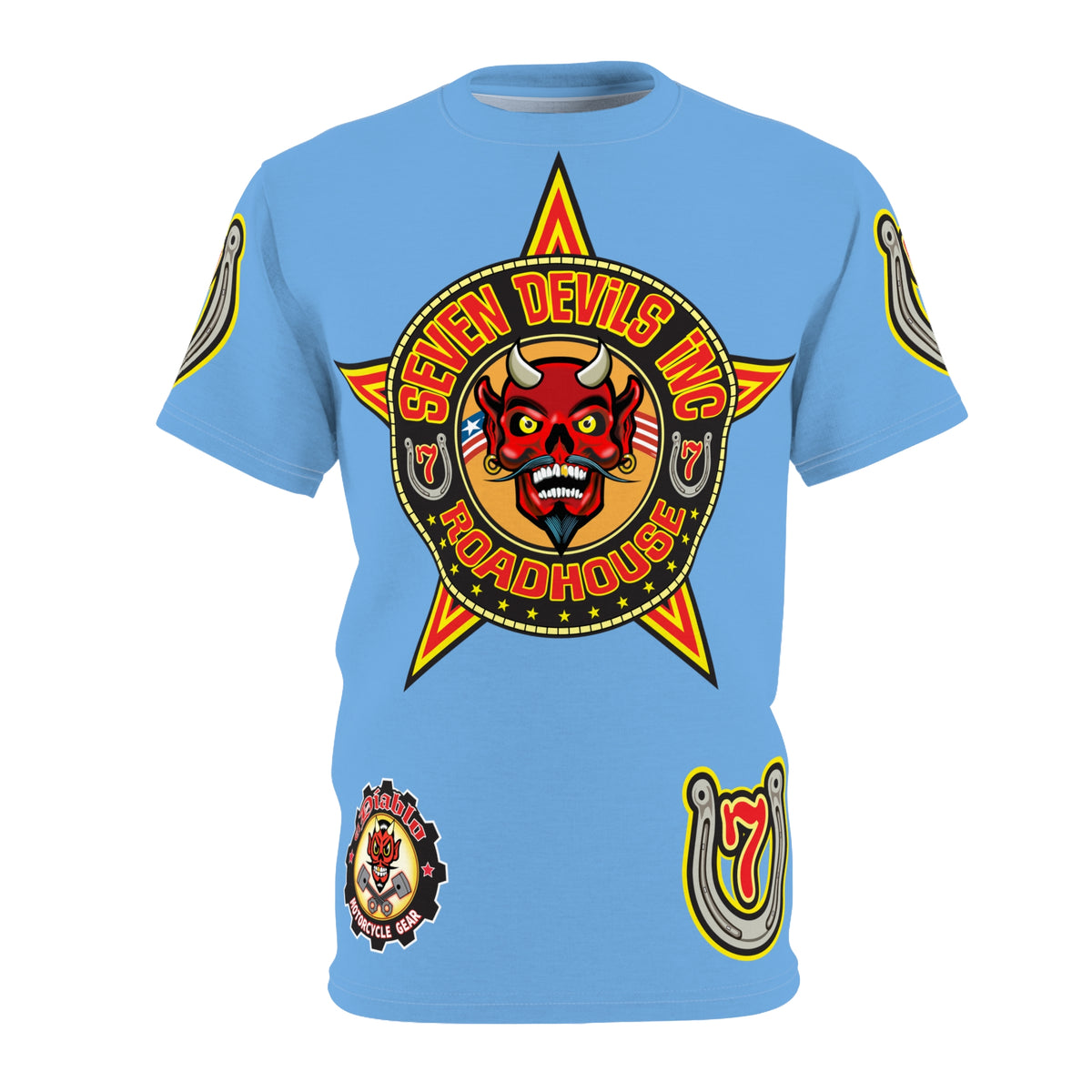 Seven Devils Inc. Roadhouse HiViz Design, Edgy Biker Shirt, Special Motorcycle Riding Gear, Seven Devils Inc.