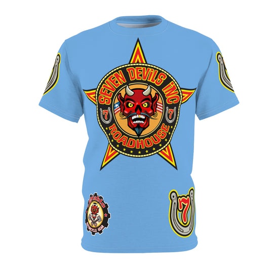Seven Devils Inc. Roadhouse HiViz Design, Edgy Biker Shirt, Special Motorcycle Riding Gear, Seven Devils Inc.