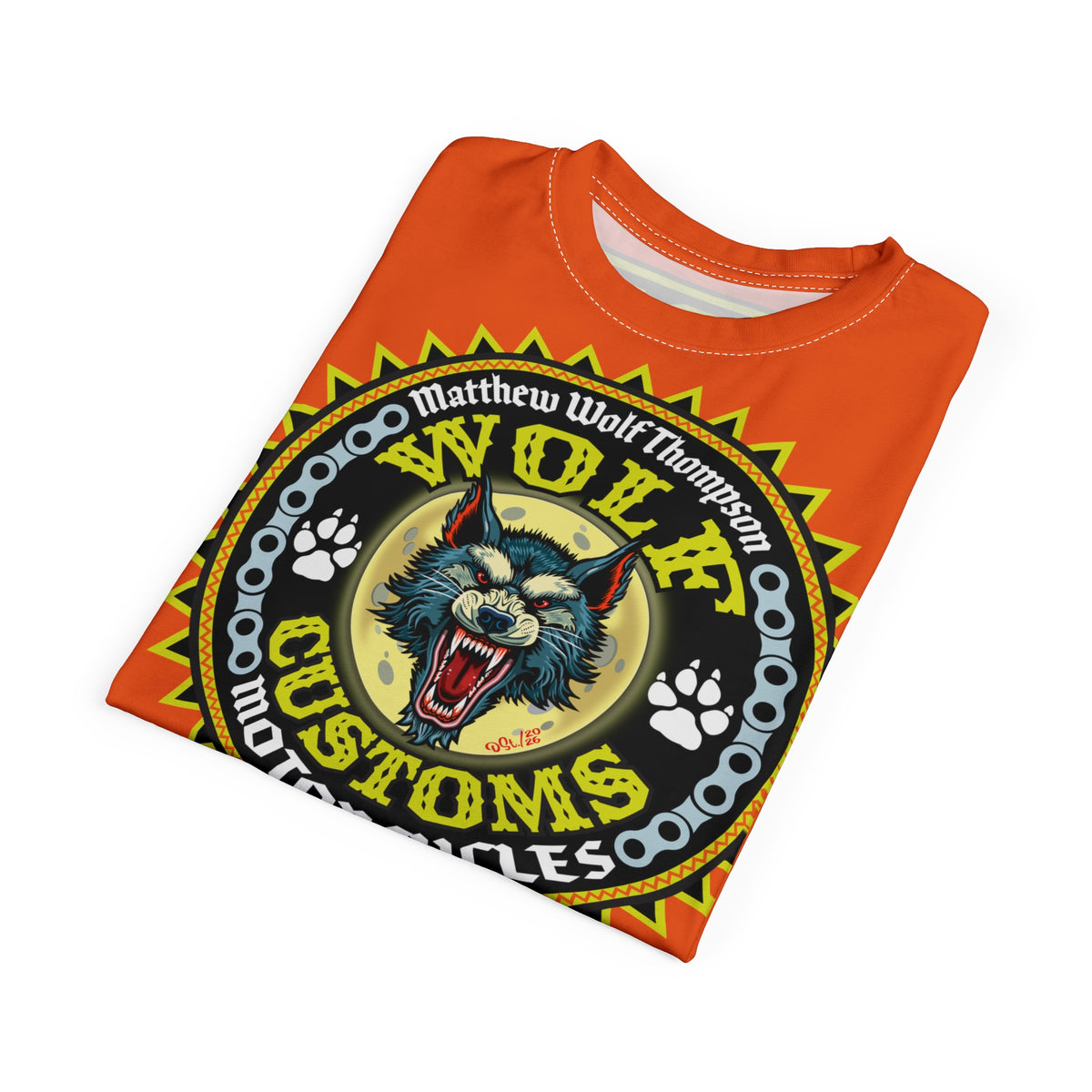 MWT Wolf Customs with XL HiViZ Graphics Super Tee —  The Best Biker Riding Tee EVER !!!