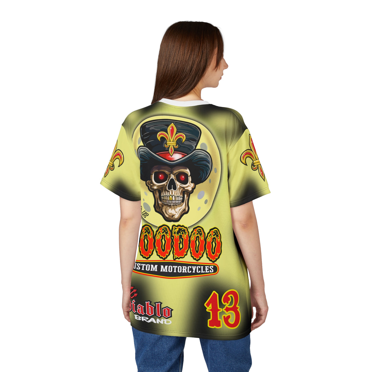 Voodoo Custom Motorcycles HIVIZ TYE DYE BLAST SUPER RIDING TEE - Look Cool, Ride Cool jn our Finest Biker Riding Tee