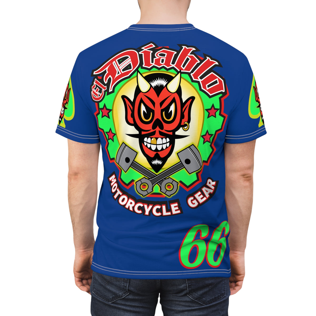El Diablo Motorcycle Threads - Unisex Cut & Sew Tee - HiViz Color - Edgy Graphic Tee for Bikers