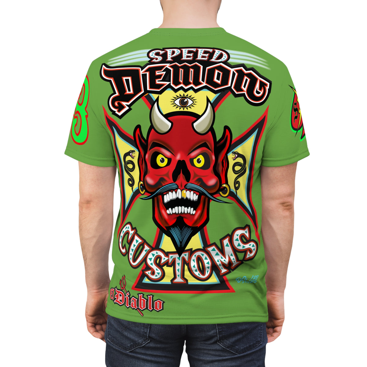Speed Demon Custom HiViz Unisex Tee - Bold Graphic Harley Enthusiast Super T