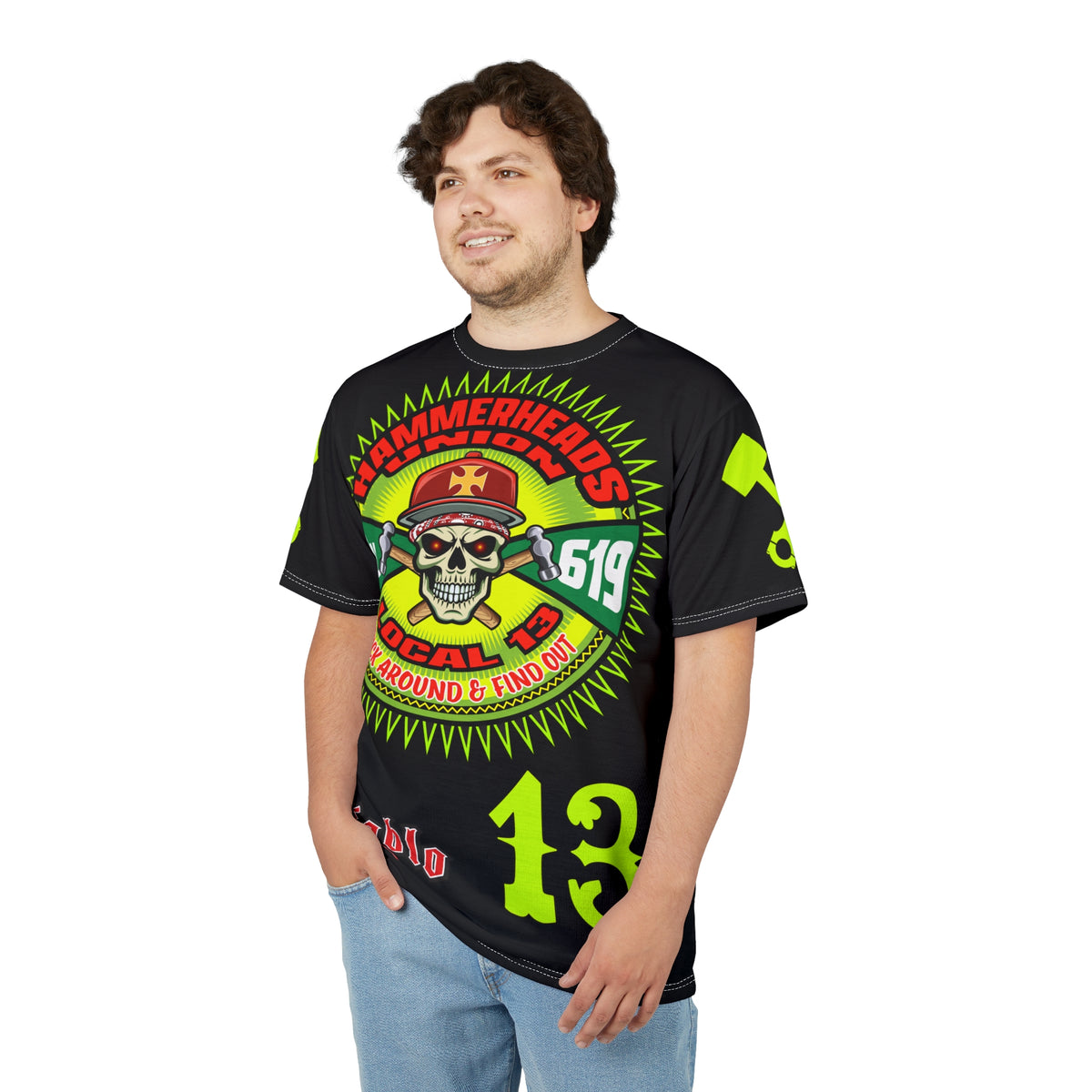 Hammerheads Union Local 13 -  SoCal 619 Special Edition - Custom HiViz Motorcycle Riding Tee Shirt _ Super Comfort and Fit