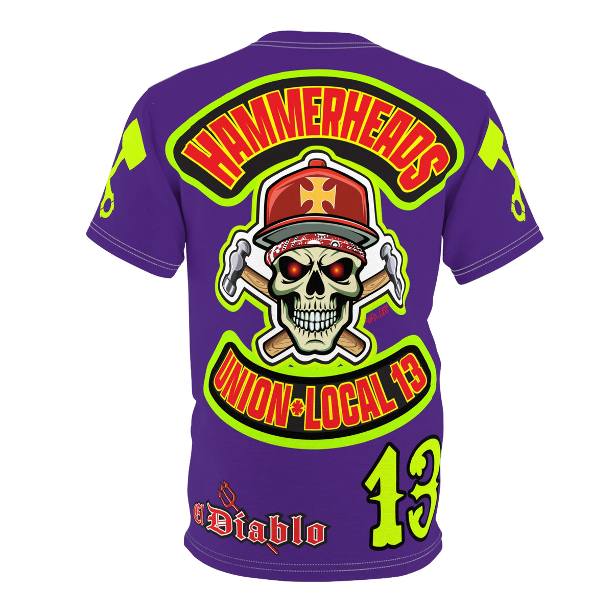 Hammerheads Union Local 13 -  SoCal 619 Special Edition - Custom HiViz Motorcycle Riding Tee Shirt _ Super Comfort and Fit