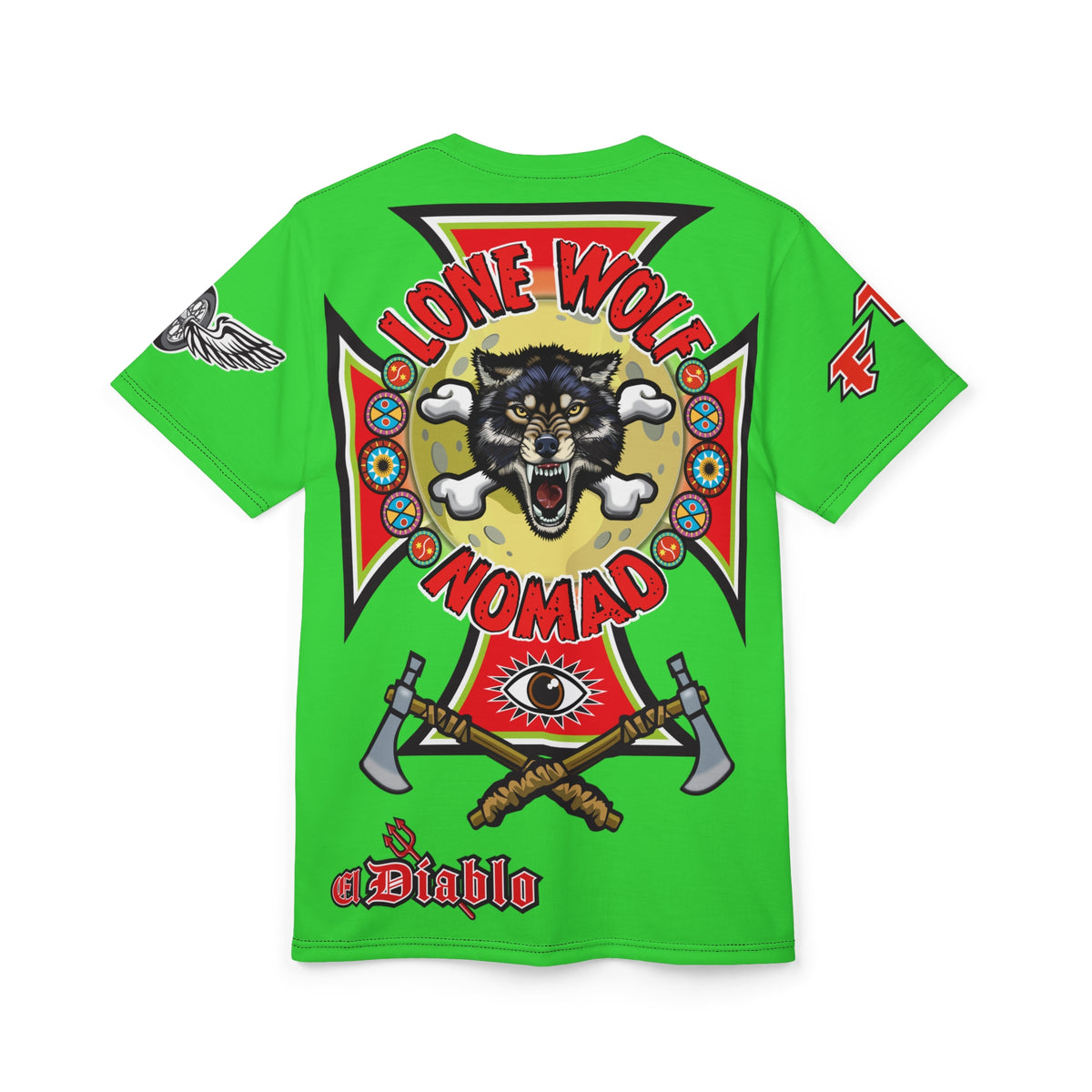Very Special Lone Wolf Nomad HiViz Super Tee - For The Independent No Club Bikers For Life