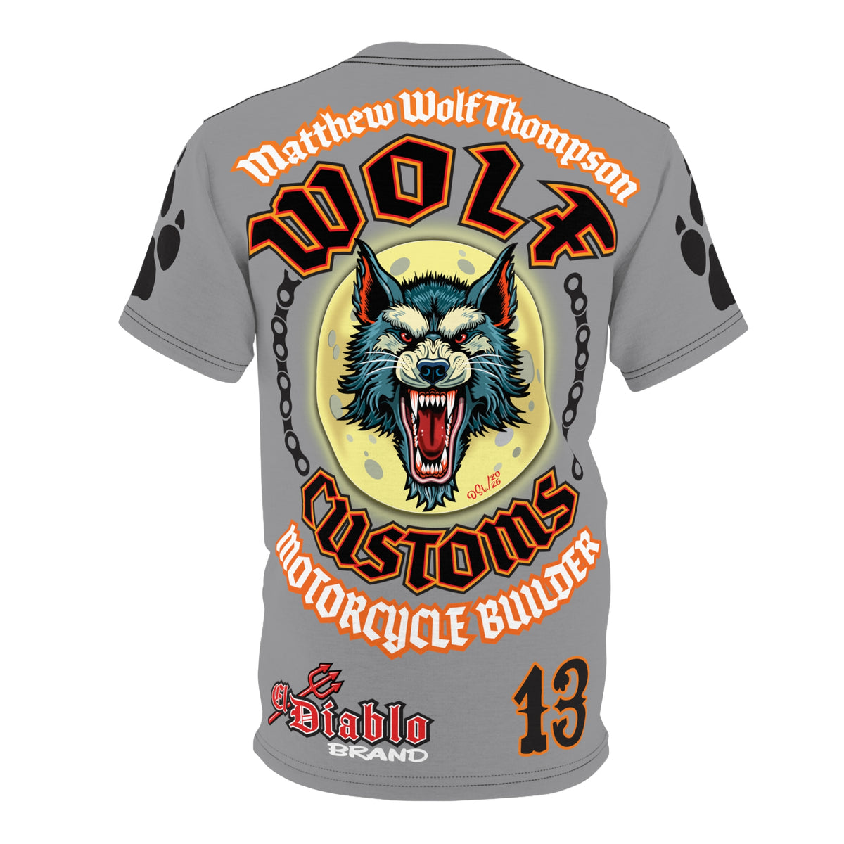 MWT Wolf Custom Motorcycles Super Tee — Viciously Cool High Performance Motorcycle Riding Shirt