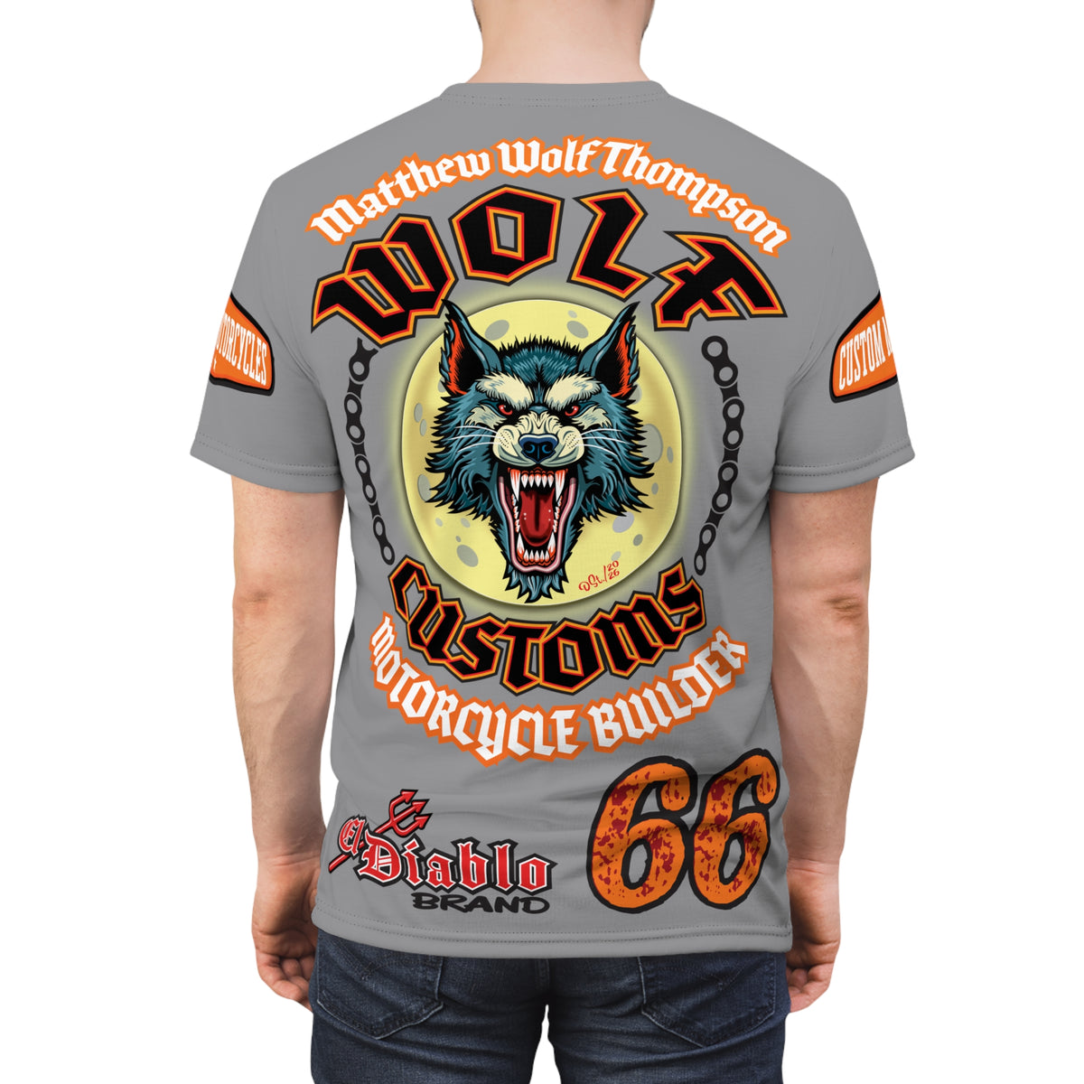 MWT Wolf Custom Motorcycles Super Tee — Viciously Cool High Performance Motorcycle Riding Shirt