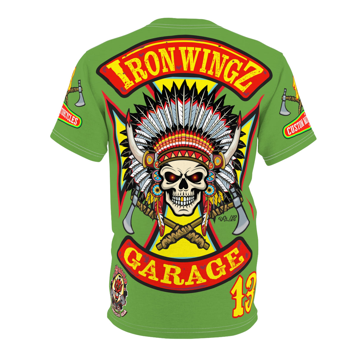 Iron Wingz Garage HiViZ Motorcycle Rider Super Tee
